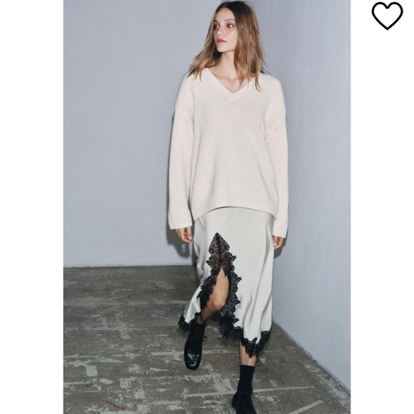 ZARA MIDI SKIRT LACE Size L - Picture 10 of 16